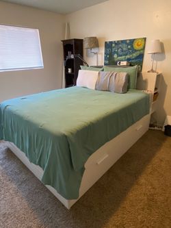IKEA Brimnes Queen Size Bed Frame White