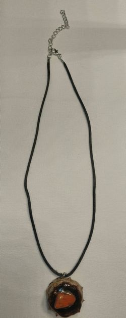 Stone Pendant Necklace Black Cord