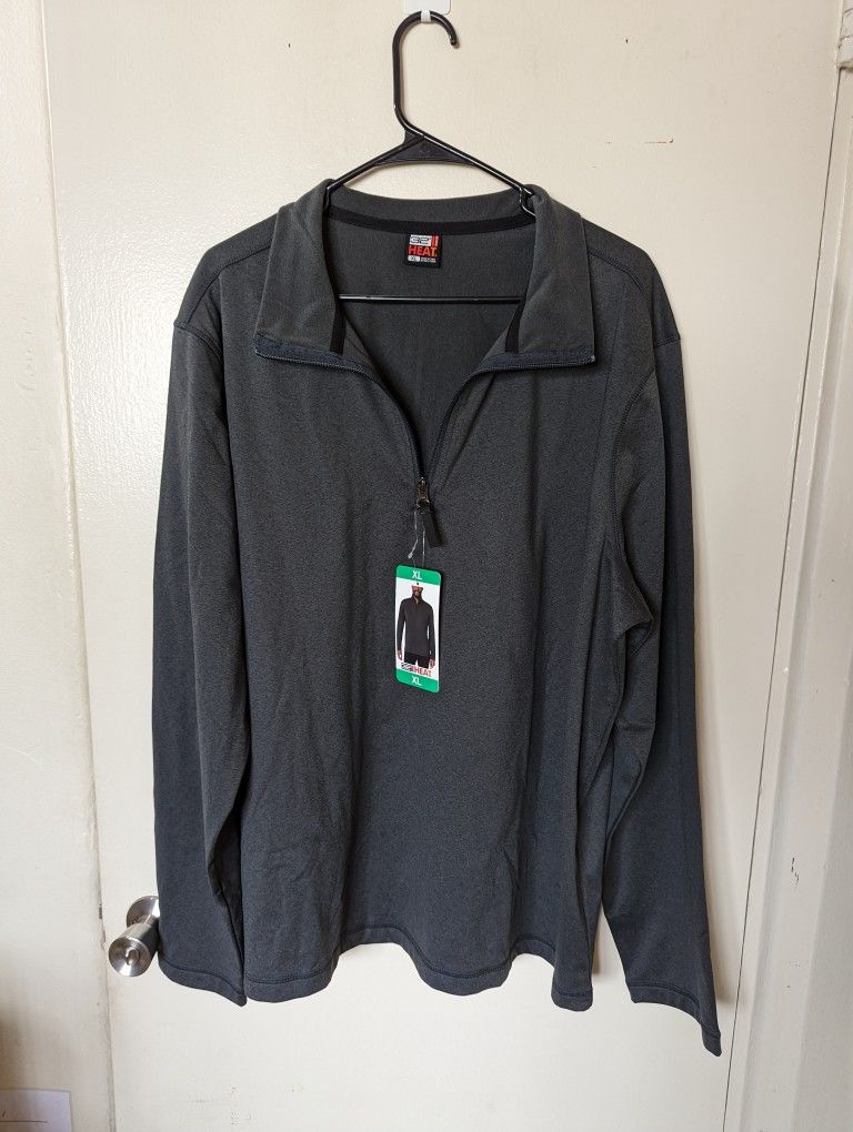 32 Degrees Heat Tech 1/4 Zip Pullover Long Sleeve Shirt Dark Gray Men's Size XL