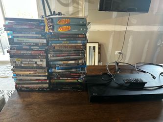 LG BlueRay/DVD player and 60+ movies