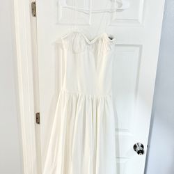 Bridal Drop Waist White maxi dress (M)