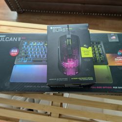 Roccat Vulcan ll MAX RGB GAMING KEYBOARD And Roccat Burst Pro Gaming Mouse