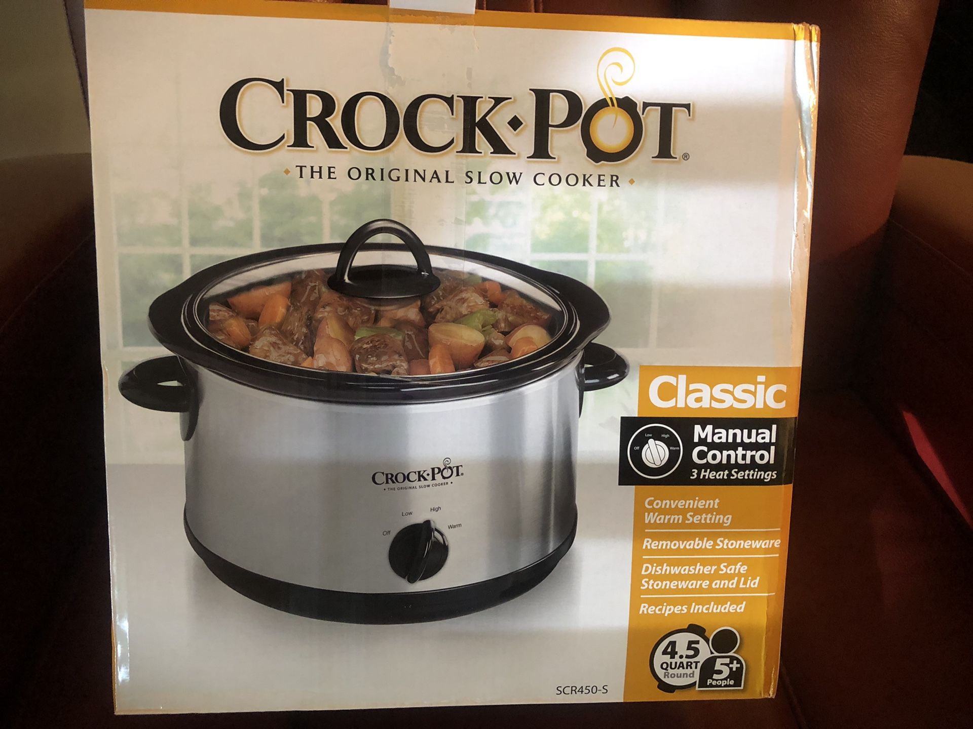NEW Crock-Pot 4.5 qt Manual Slow Cooker -Silver