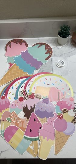 Ice Cream Themed Die Cut Cutout Set
