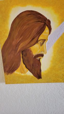 Jesus # 2 Acrylic On Canvas REdUCED