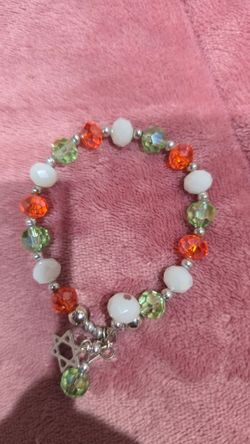 Beaded Star of David Bracelet, Pulsera con dije de estrella de David