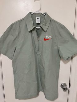 NIKE SPORTS TREND OVERSIZED 1/4 zip Phanthom  canvas work shirt sz medium