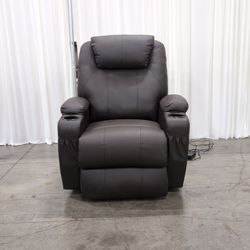 Dangshan Shunde Wood Co. Brown Faux Leather Power Recliner