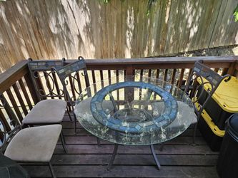 Glass Table And 4 Chairs