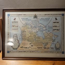 North West Mounted Police ( Royal Canadian Mounted Police), 1966, Poster on Heavy Cotton Canvas, Approx. 24 X 32