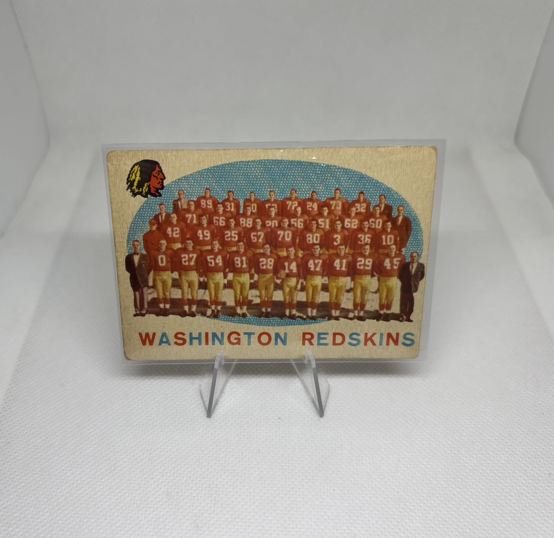 Vintage 1959 Topps-Washington Redskins - #91 Team Photo Checklist.