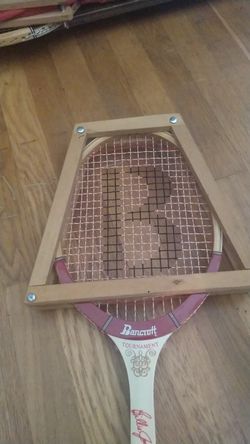 Vintage Billy Jean King wooden tennis racket (check out my page and take an extra 25% off any order today only!)