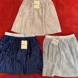 New KOTON Kids, Toddlers, Girls, Pleated Skirts, Silver,Navy,Powder pink , size 3T,4T,5T,6,7,8,9,10,12
