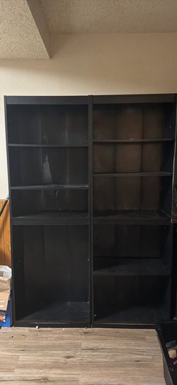 2 Black Billy Book Shelves