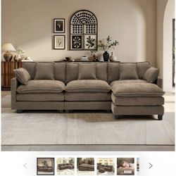 Modular Cloud Couch. 3 Piece W/ Ottoman
