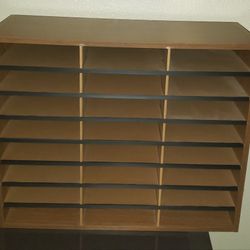 Wooden Mail Sorter/Paper Organizer, 24 Compartment
