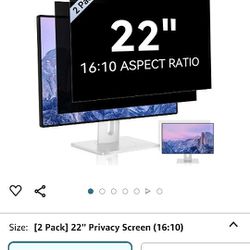 [2 Pack] 22 Inch Computer Privacy Screen For 16:10 Aspect Ratio Widescreen Monitor