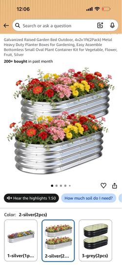 Galvanized Metal Raised Garden Beds 2-Pack