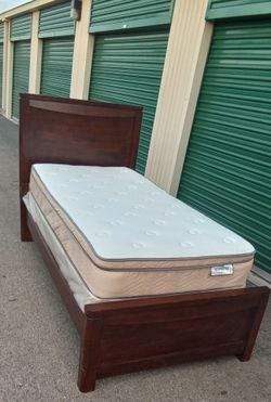 TWIN BED FRAME WITH BOX AND MATTRESS
