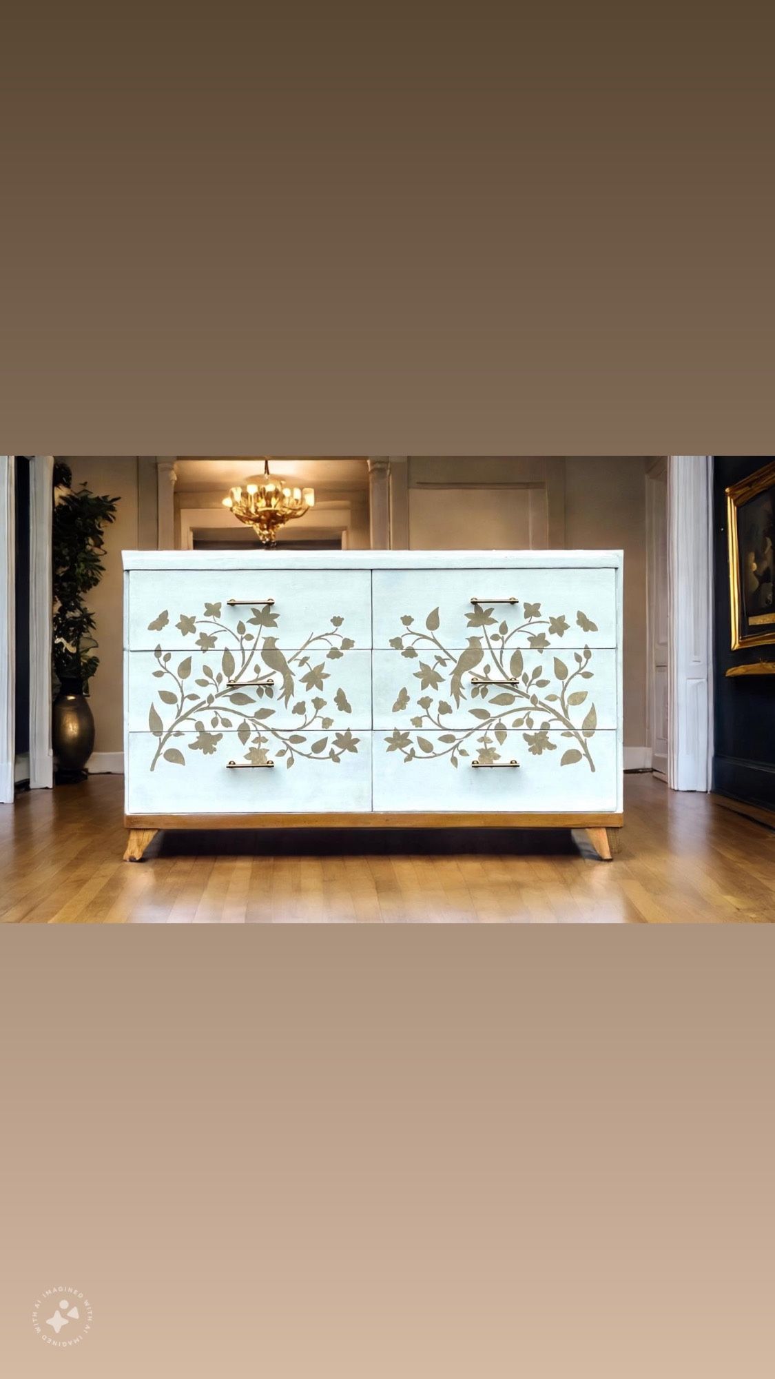 White And Beige Dresser