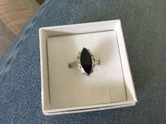 10kt gold marquise onyx ring
