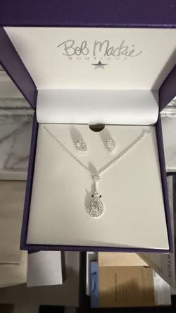 Bob Mackie Teardrop Pendant With Matching Earrings