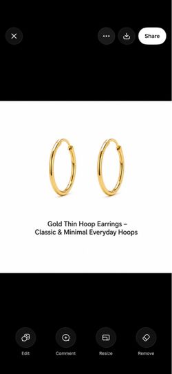 Gold Thin Hoop Earrings