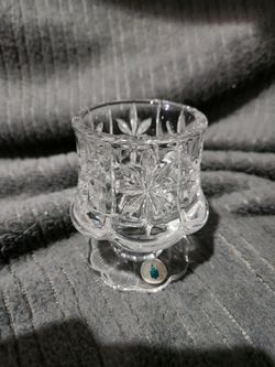 PartyLite 24% Lead Crystal Cottage Light Votive Candle Holder
