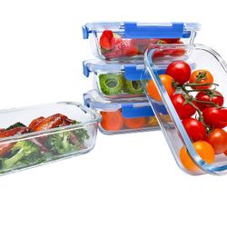 high quality glass container   5-Pack 36oz Microwave Oven Dishwasher Safe with Leakproof Lids
