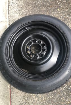 Spare tire with rim for small cars. universal temporary spare tire 16” rim 5x4.75 and 5x5.0. $125 or best offer