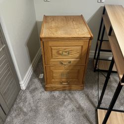 Wooden Oak File Cabinet