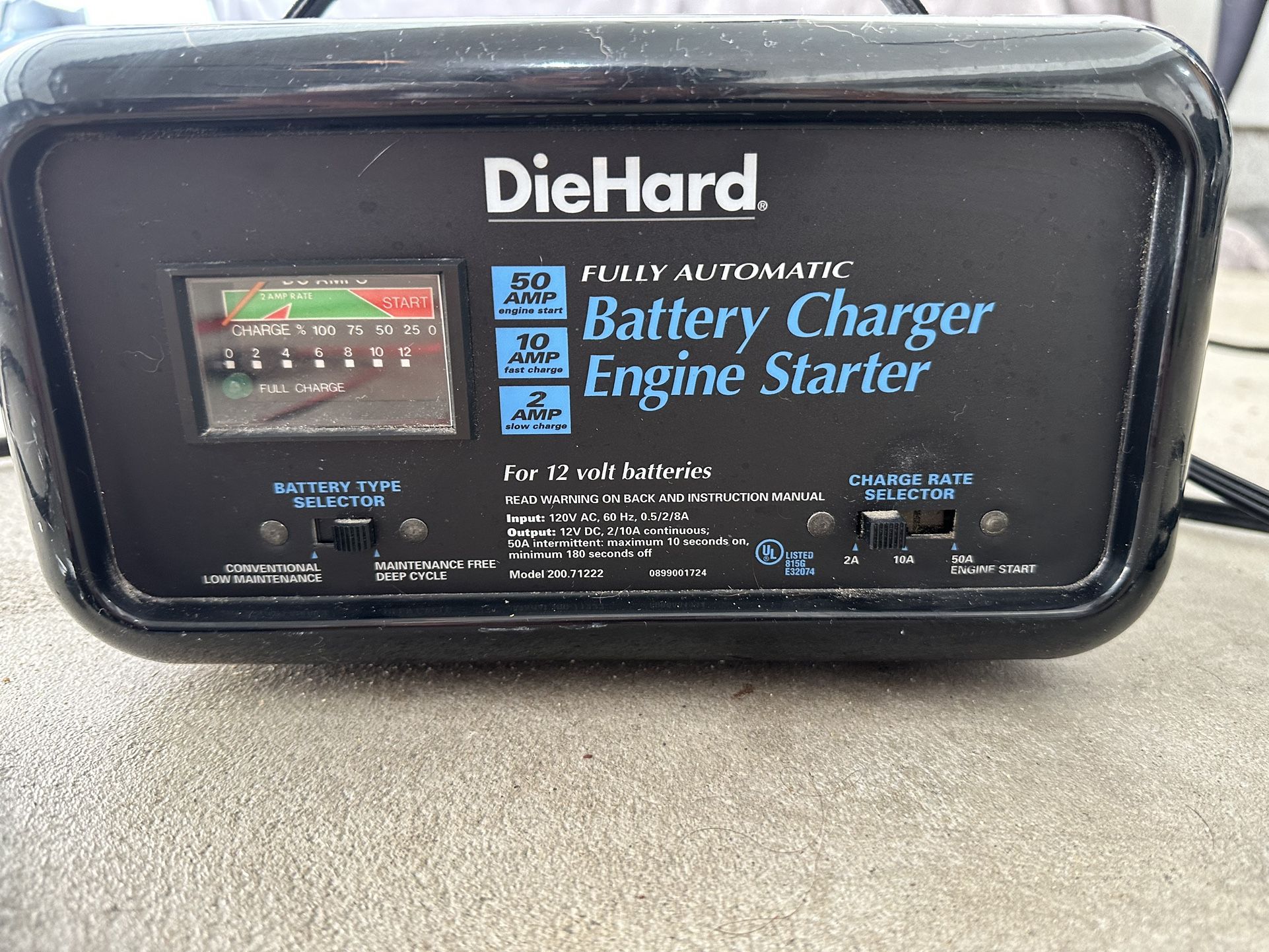 DieHard, Battery Charger, Engine Starter 50/10/2 AMP