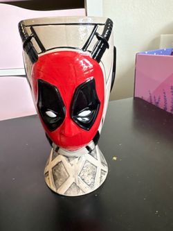 Deadpool and Wolverine tiki mug