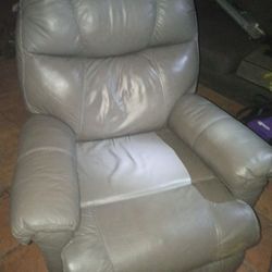 (Gray) Polyurathane Leather Chair /Recliner/