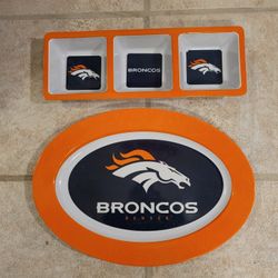 Broncos Platter And Bowl
