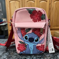 Disney Bag, Crossbody, Lilo, Stitch Sweet Smiling Pose, Vegan Leather.  Brand new with tags.  The bottom back left has a little white looks like the p