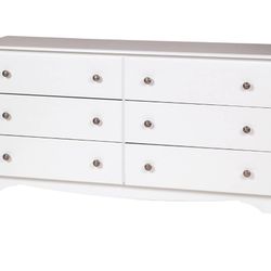 6 drawer dresser, white