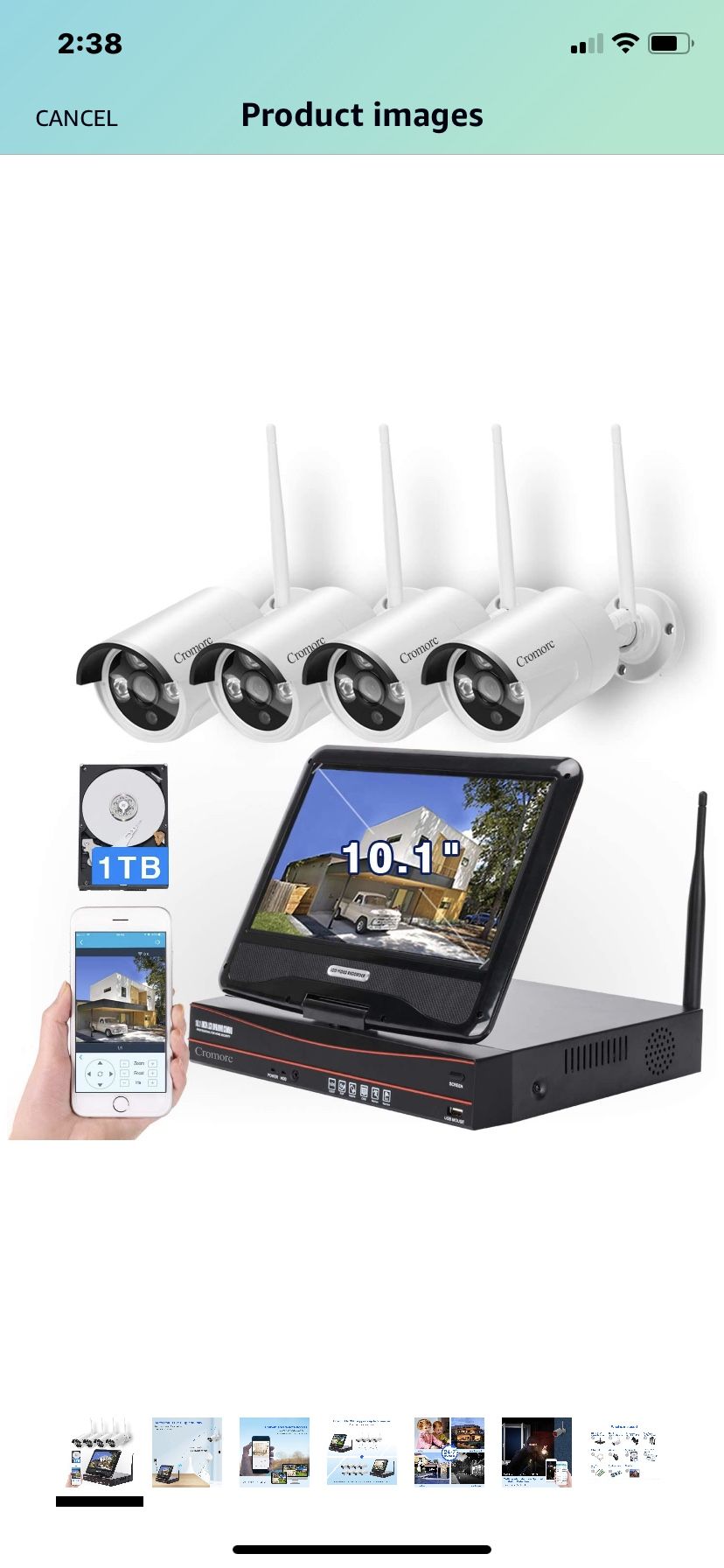 [8CH, Expandable] All in one with 10.1" Monitor Wireless Security Camera System, Cromorc Home Business CCTV Surveillance 8CH 1080P NVR, 4pcs 1080P In