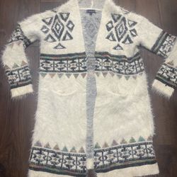 Women’s Fuzzy Tribal Cardigan Sweater Size XL By My Michelle #20