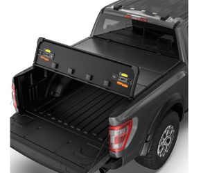Hard 4 Fold Truck Bed Tonneau Cover For 2019-2026 Chevy Silverado GMC Sierra 5.8 Ft ?69.6in? Truck Bed Cover With LED Light