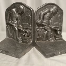 Vintage Cast Aluminum Book Ends DotsonCo 