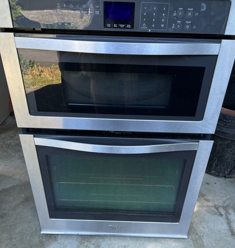 Stainless Whirlpool 30" Built-in Wall Oven Microwave Combo