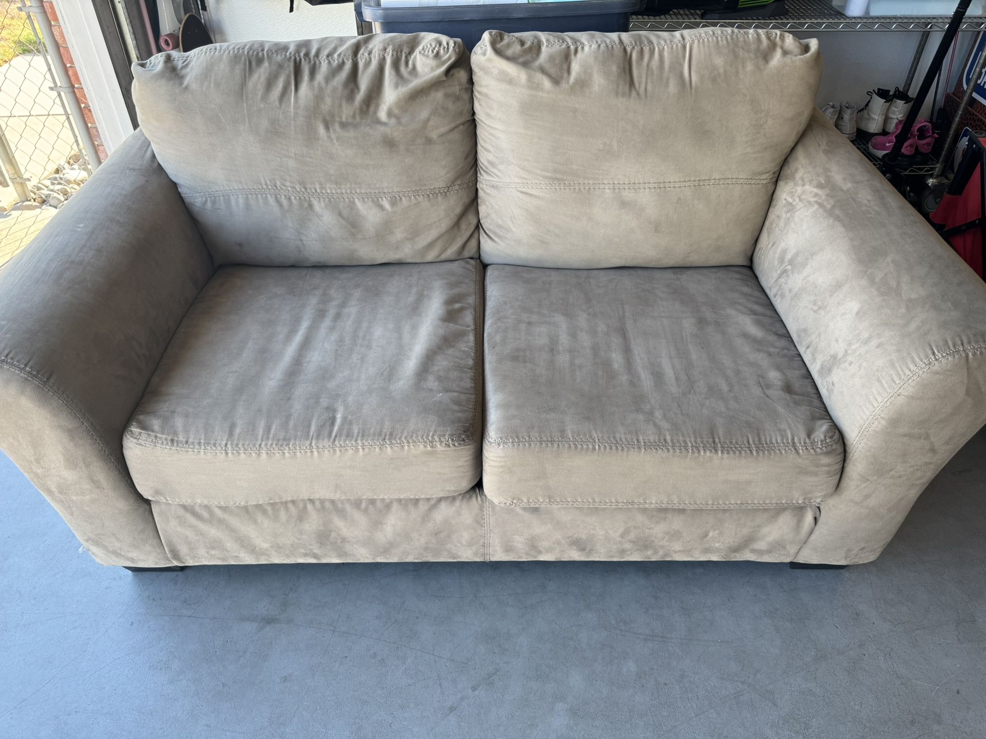 Suede Loveseat