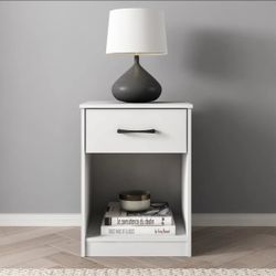 (Brand New Box) Mainstays Ardent Nightstand with 1 Drawer, White