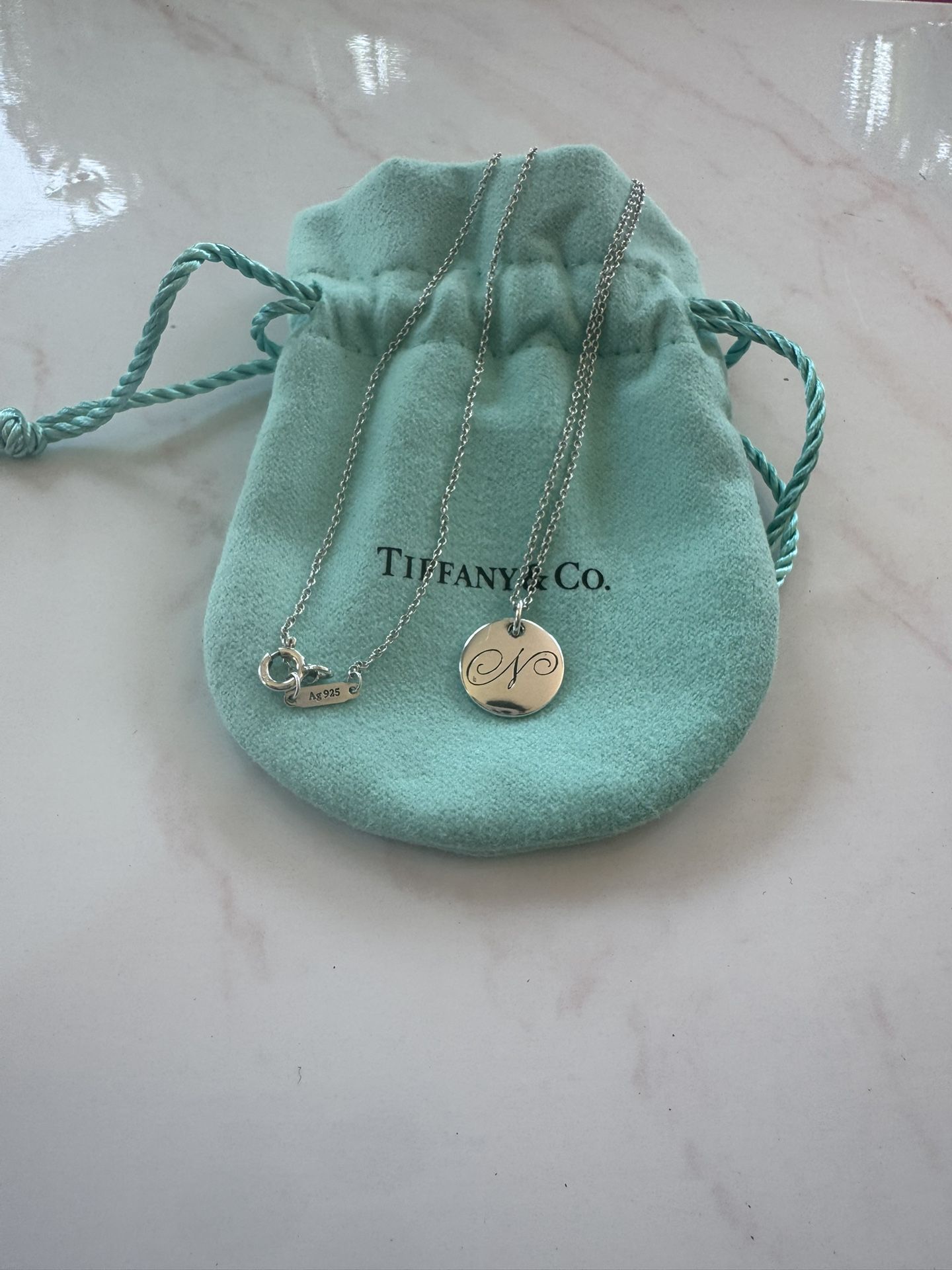 Tiffany & Co. Initial Disk Necklace