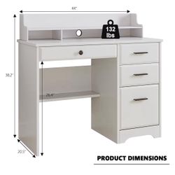 White Ford Drawer Desk