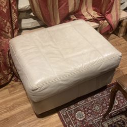 Tan Leather Ottoman/Footrest