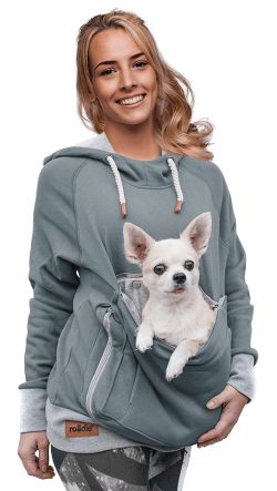 NEW  Roodie Pet Pouch Hoodie XS Pet Carrier - Dog  Pouch Hoodie Sweatshirt Pow