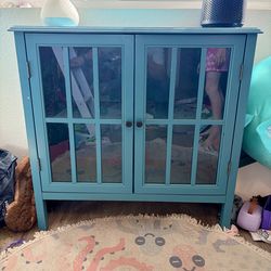 Blue cabinet small hitch kitchen or bedroom end table