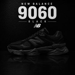 New Balance 9060 Triple Black - Brand New - Sizes 6.5-12